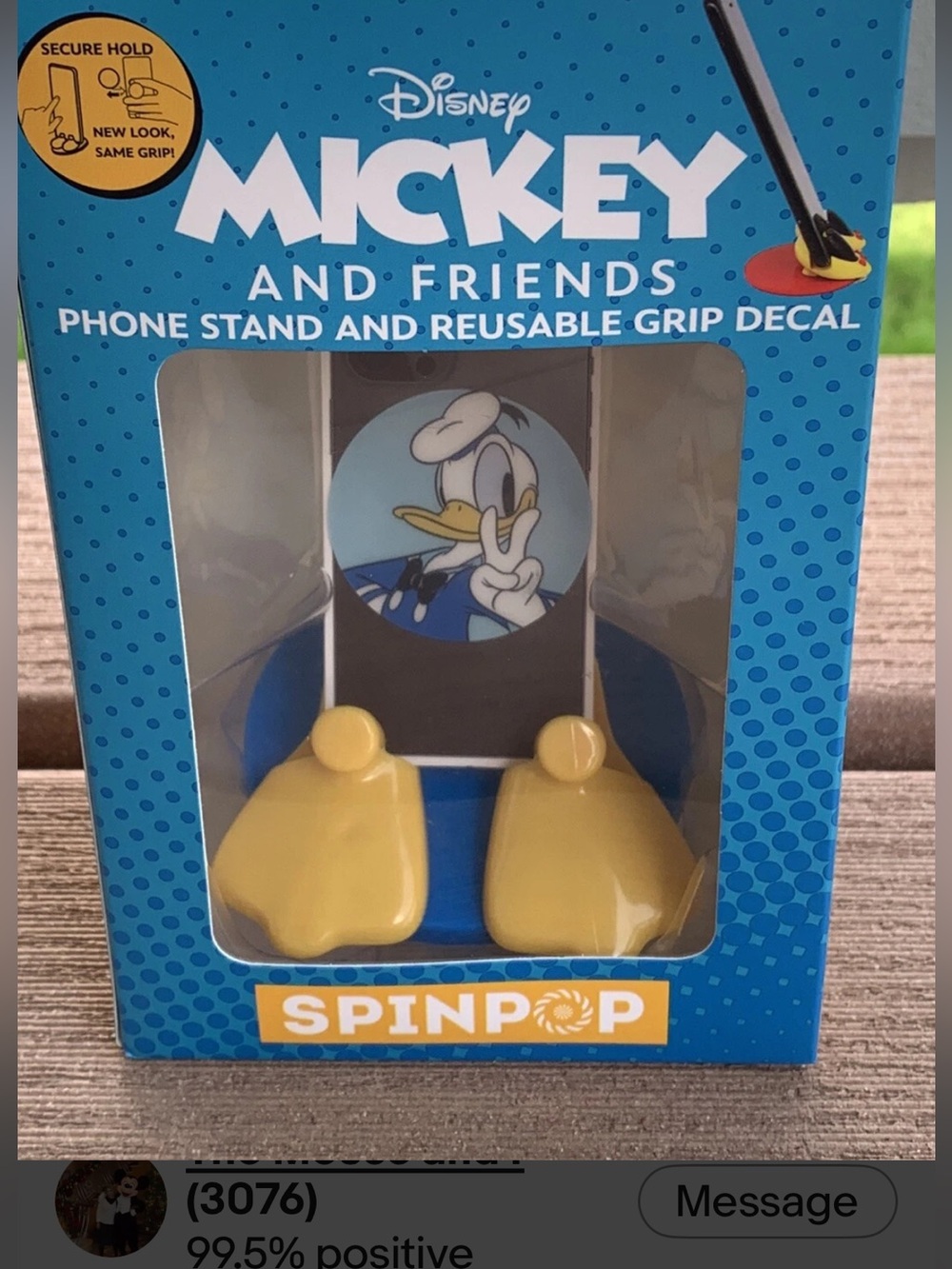 Disney cell phone STAND Donald Duck with reusable grip decal NIB